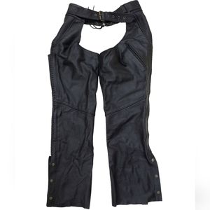 UNIK Leather Apparel Biker Chaps men's size Small (similar to women's large)